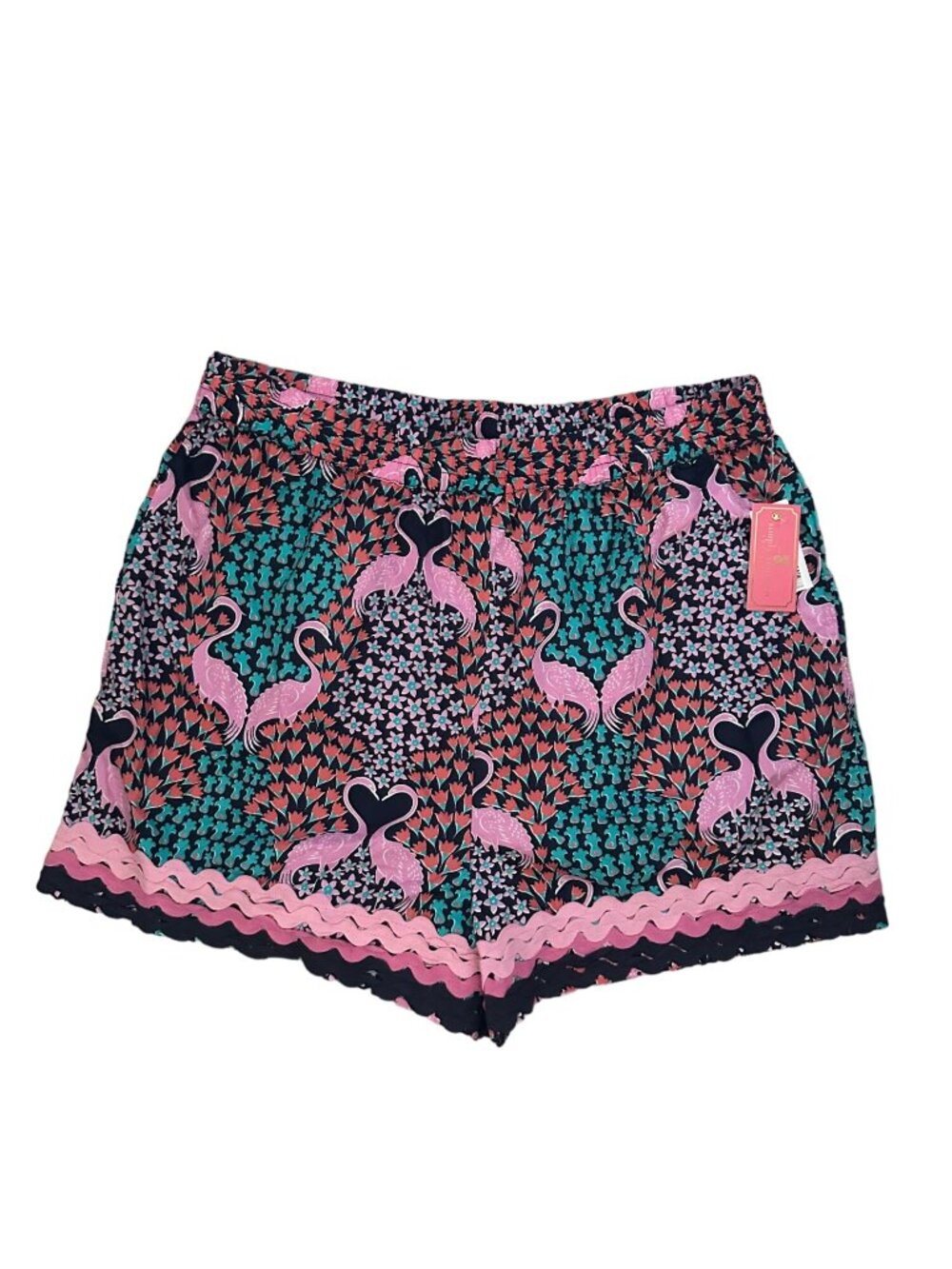 SIMPLY SOUTHERN Tropical Flamingo Casual Shorts Sz L NEW New with tags